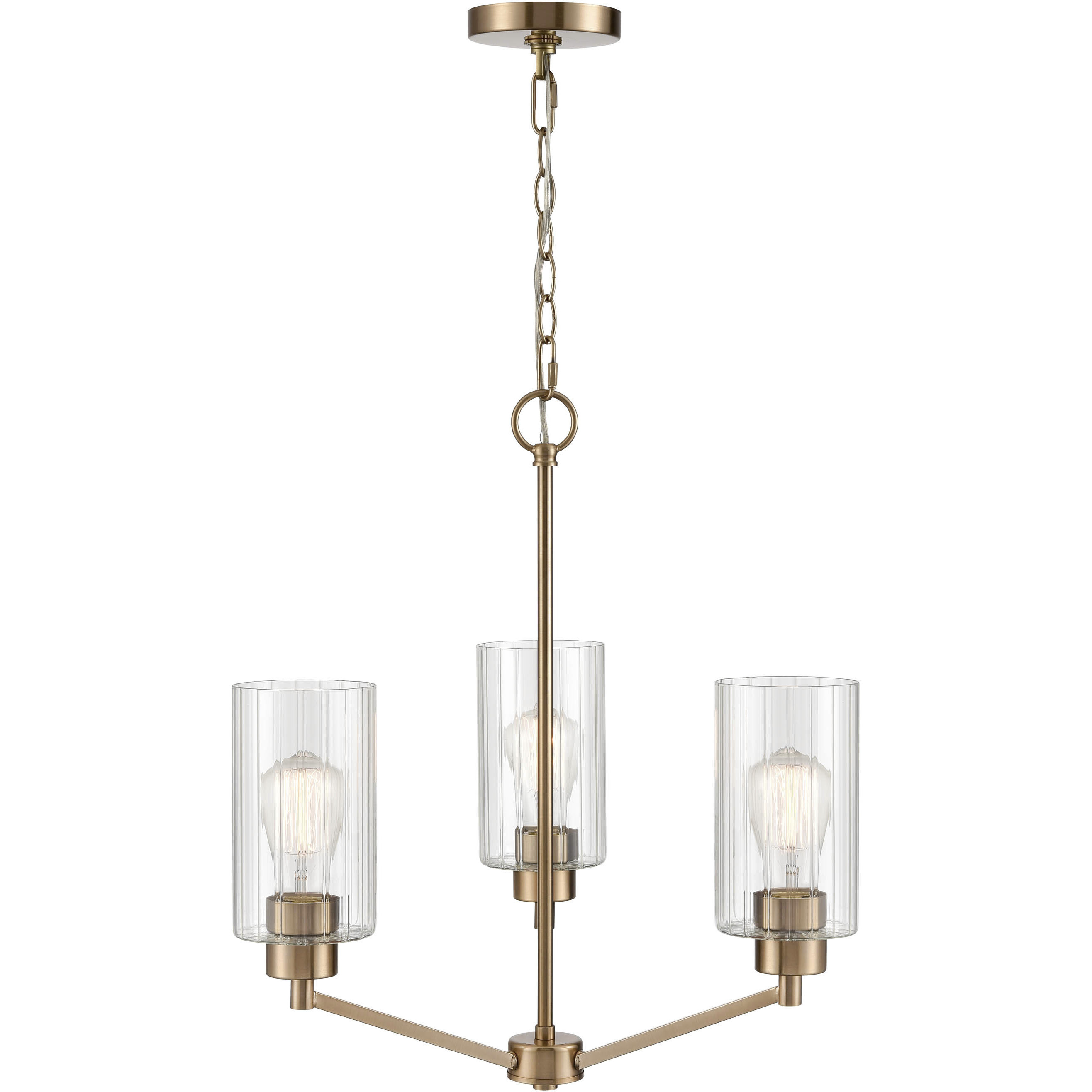 Beverlly 3 Light 21 inch Modern Gold Chandelier Ceiling Light